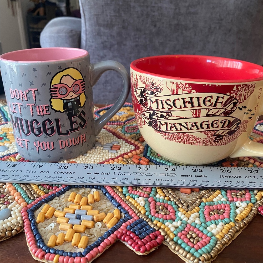 Set of (2) Harry Potter Cup/mug -Muggles/ Mischief